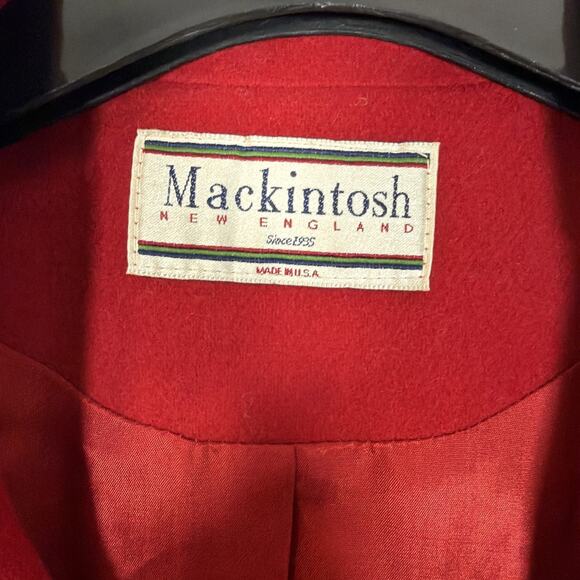 Vintage Mackintosh Over Car Pea Dress Coat Jacket Womens Pure Wool USA Red 2X - Picture 3 of 9